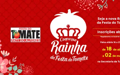 Abertas inscrições para concurso Rainha da Festa do Tomate 2024 em Paty do Alferes